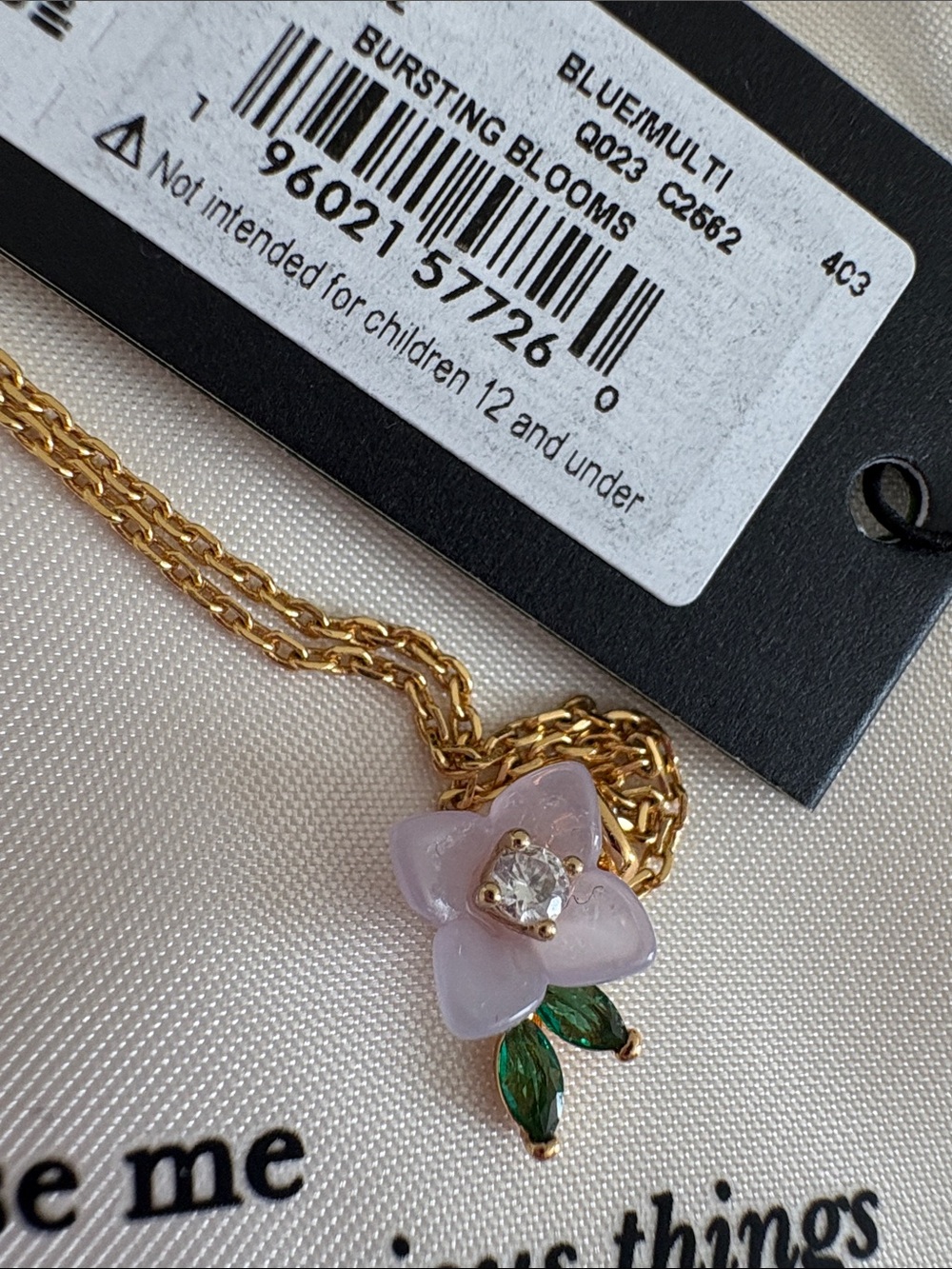 kate spade new york Bursting Blooms Cubic Zirconia Flower Necklace 16-19" - Picture 3 of 5